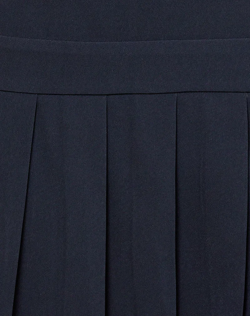 Rita Plissee-Minikleid in Tailoring Navy