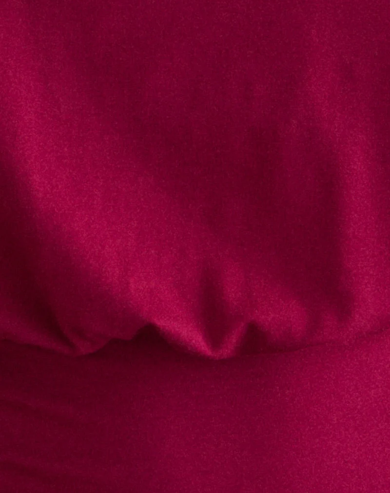 Diraka High Neck Top aus Rayon-Jersey in Burgunderrot