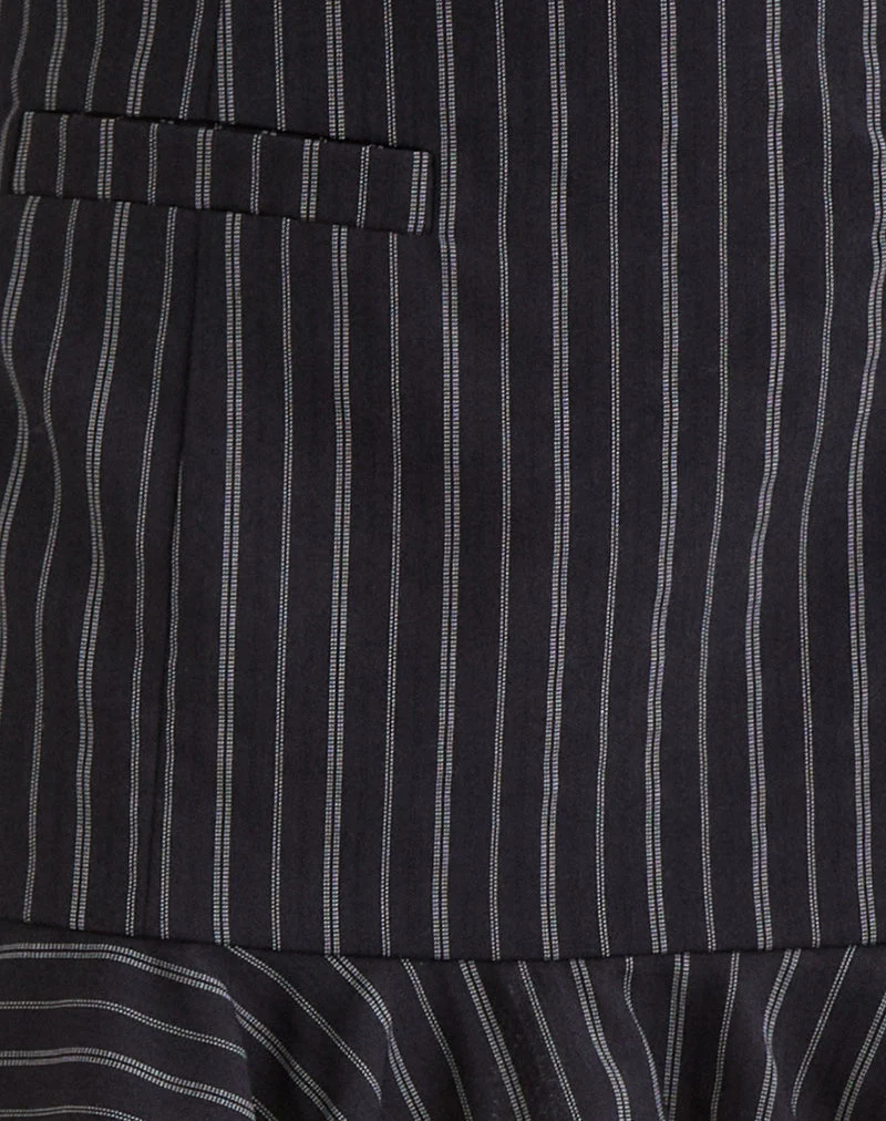 Kalika Minirock in Tailoring Stripe Schwarz