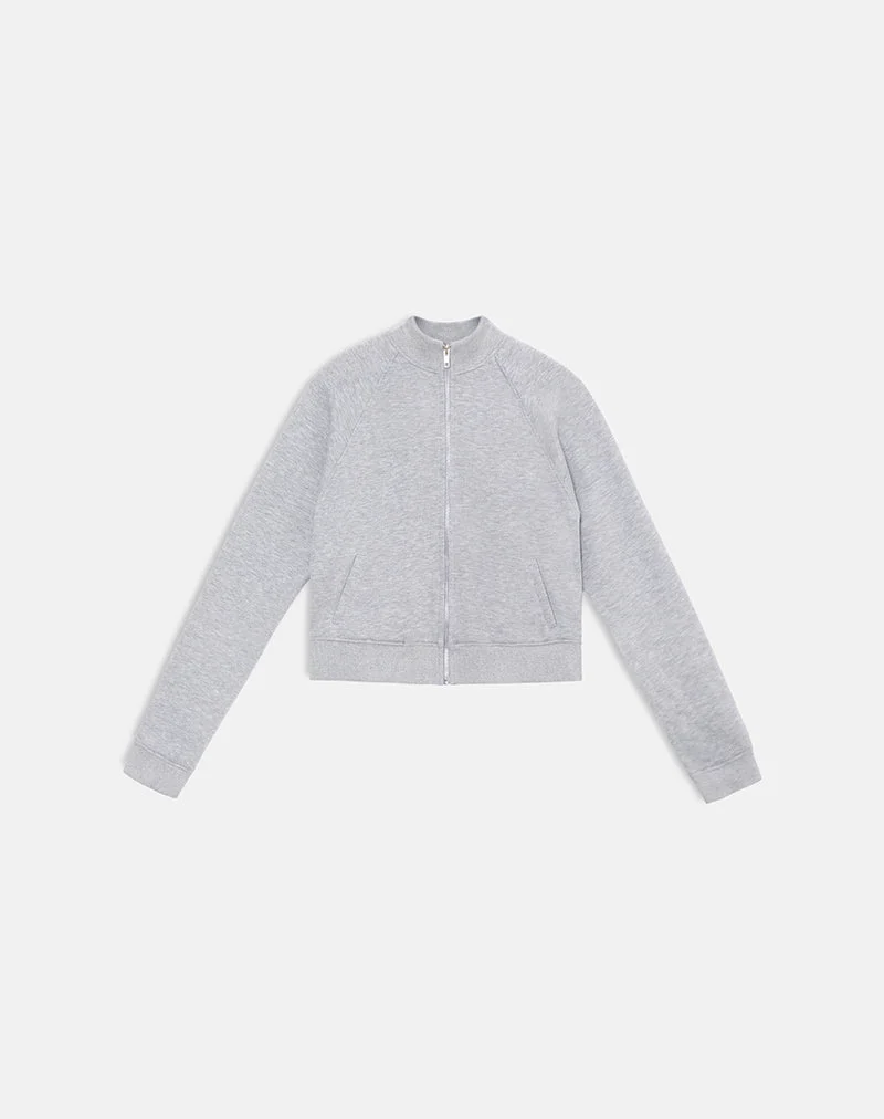 Tamayo Zip-Rollkragenpullover in Grau meliert