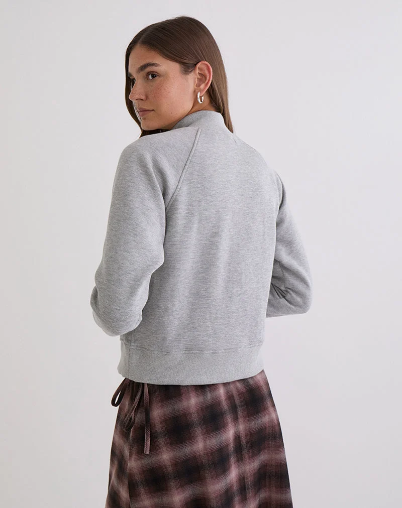 Tamayo Zip-Rollkragenpullover in Grau meliert