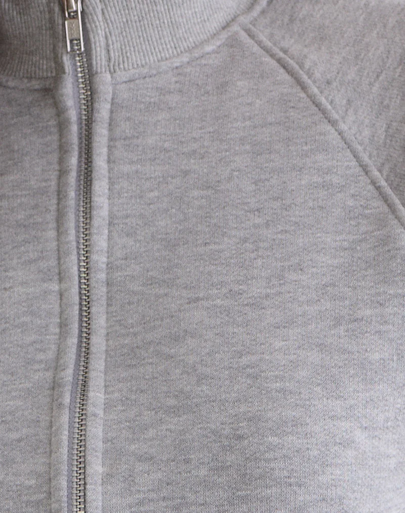 Tamayo Zip-Rollkragenpullover in Grau meliert