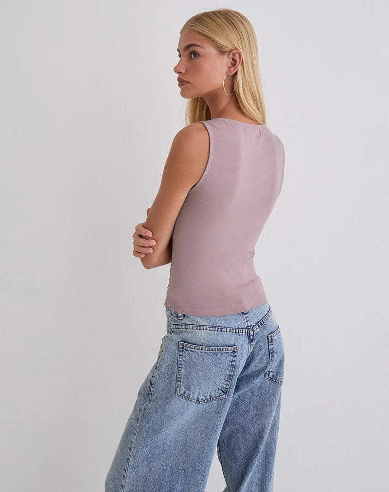 Tanzy Tie Top aus Jersey in Altrosa