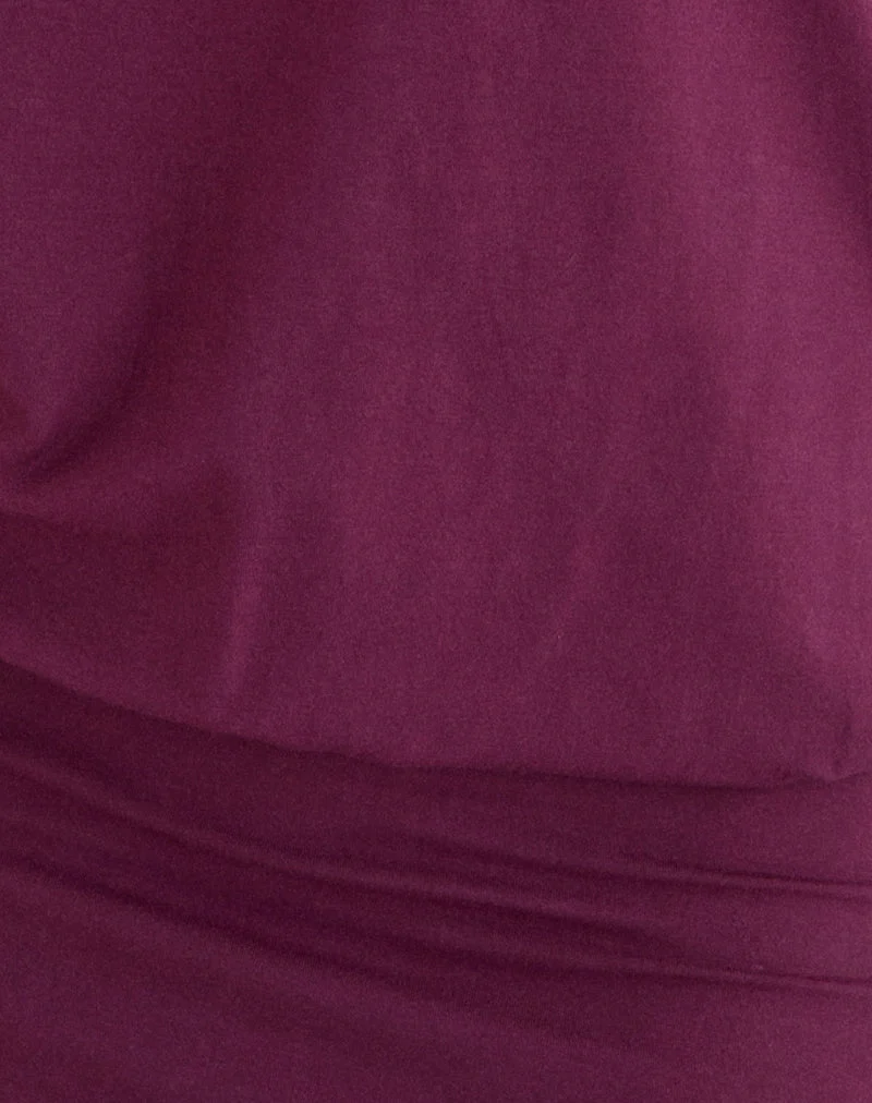 Edwina schulterfreies Minikleid in Tiefpurpur