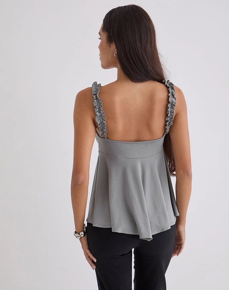 Sable Floaty Cami Top aus Jersey in Grau