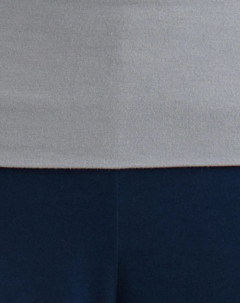 Coreta-Hose mit Umschlag in Marineblau-Grau-Kombination