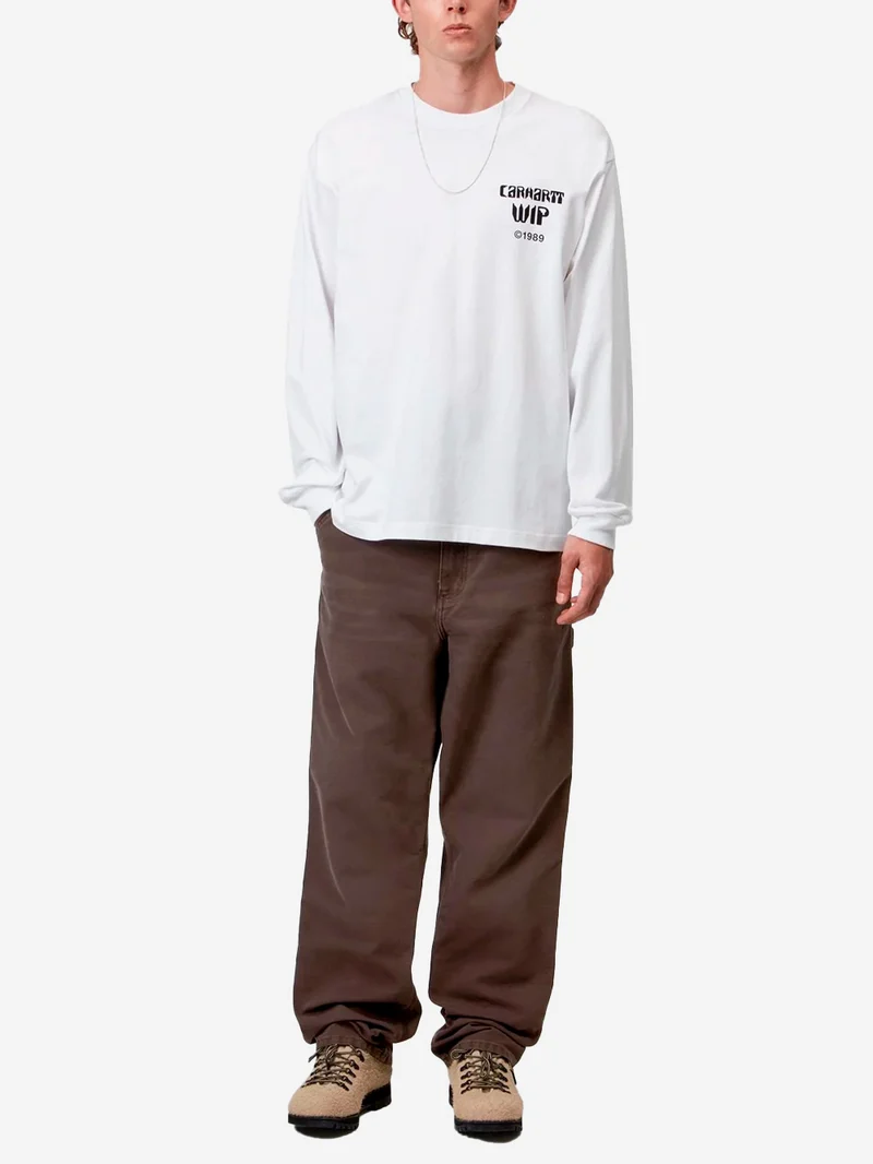 Pantaloni 'Single Knee' marrone tabacco