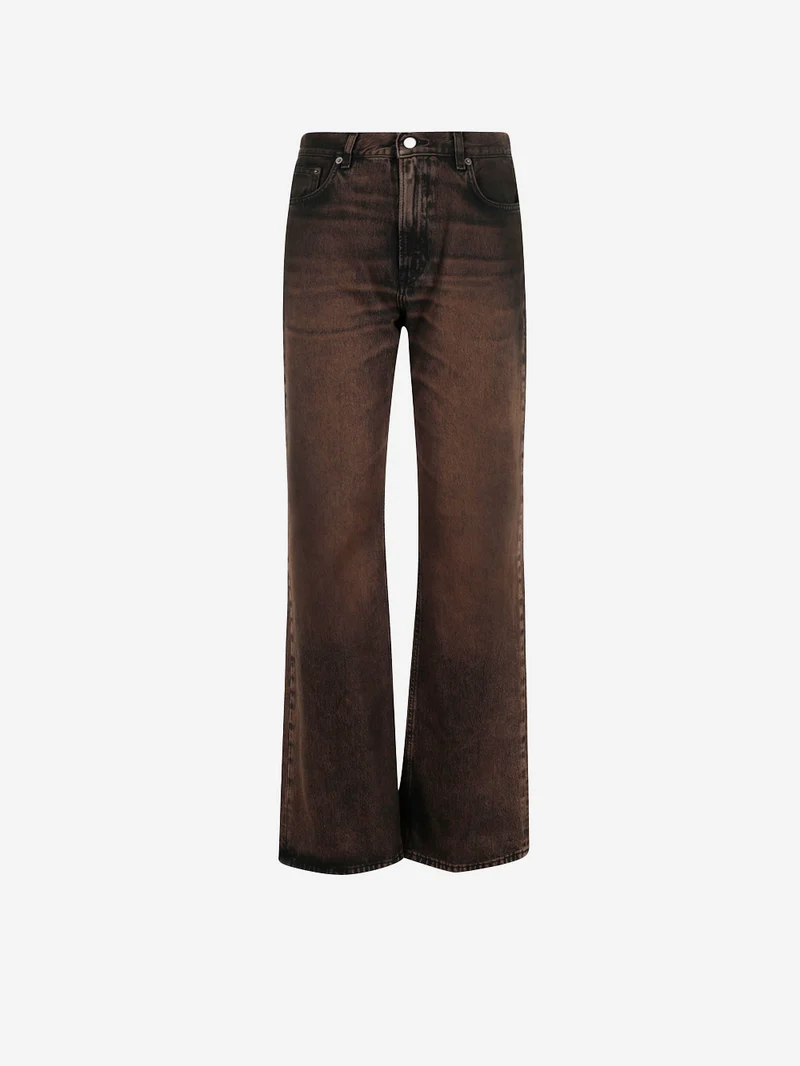 Jeans a gamba larga marroni 'Korea'