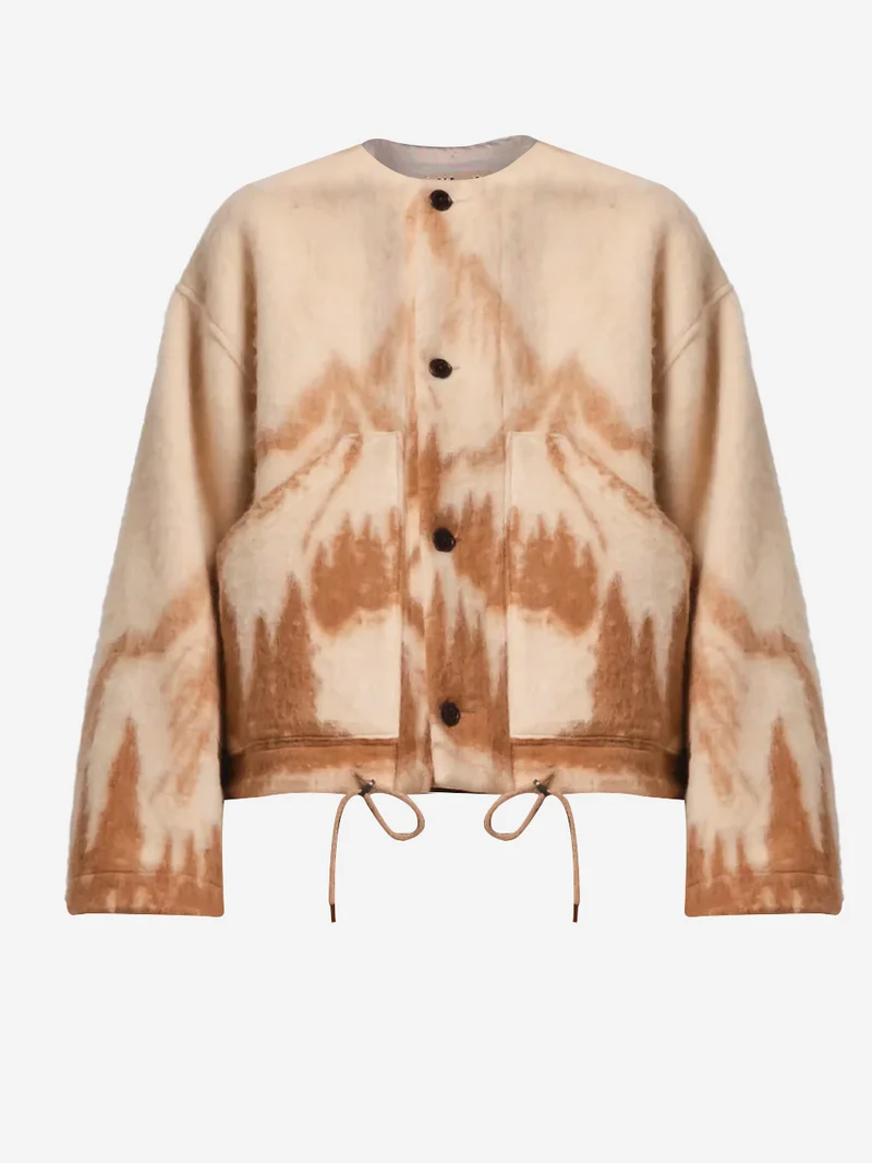 Giacca misto lana Jacquard Mountain