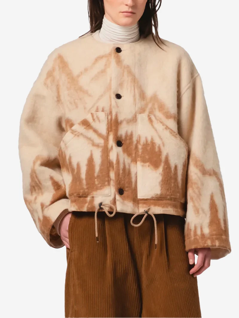 Giacca misto lana Jacquard Mountain