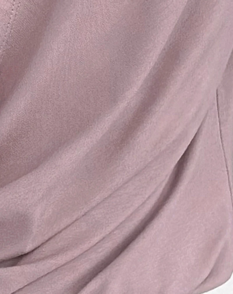Sore Langarm-Cowl-Top aus Jersey in Dusty Mauve