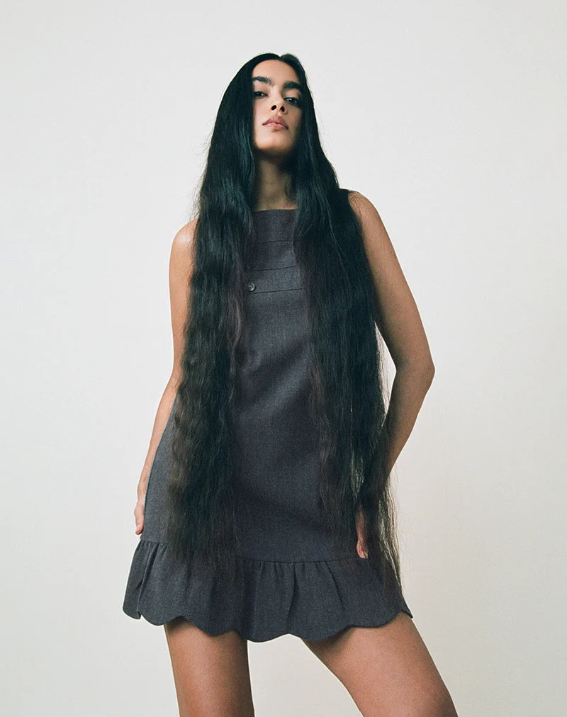 Saraya Minikleid in Tailoring Grey Blue