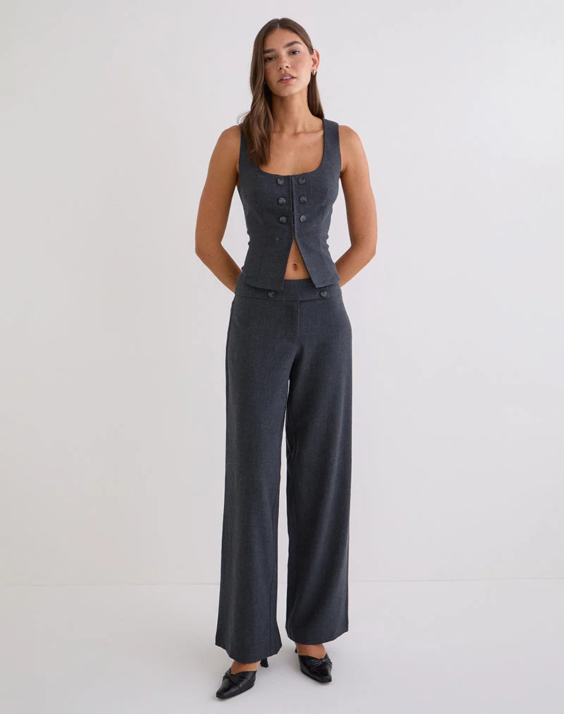 Arisyo Hose mit weitem Bein in Tailoring Grey Blue