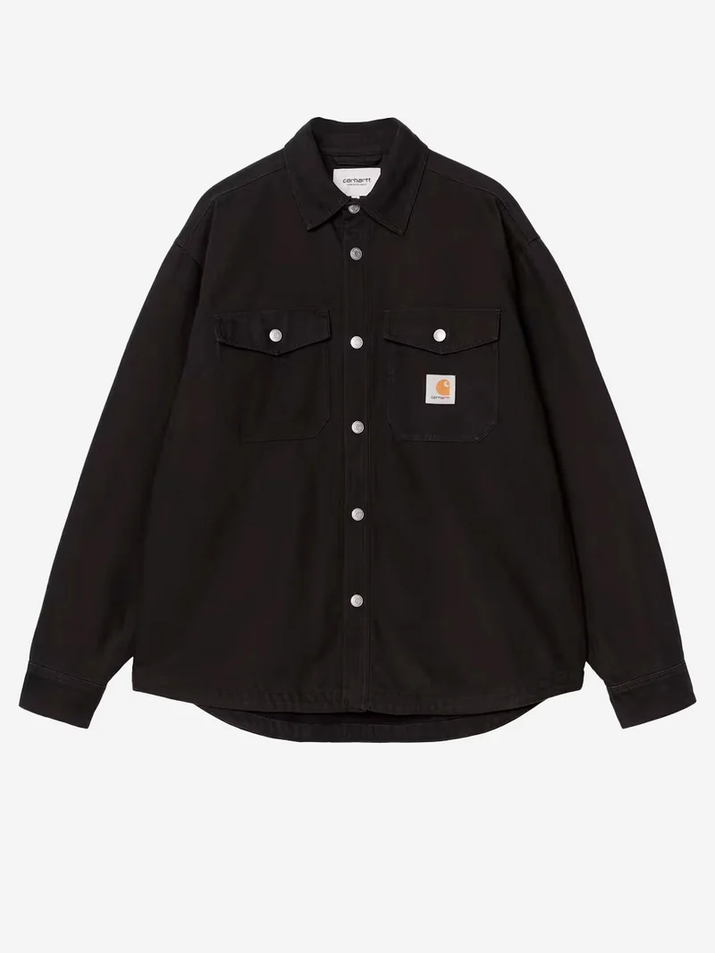 Overshirt nero foderato Selby