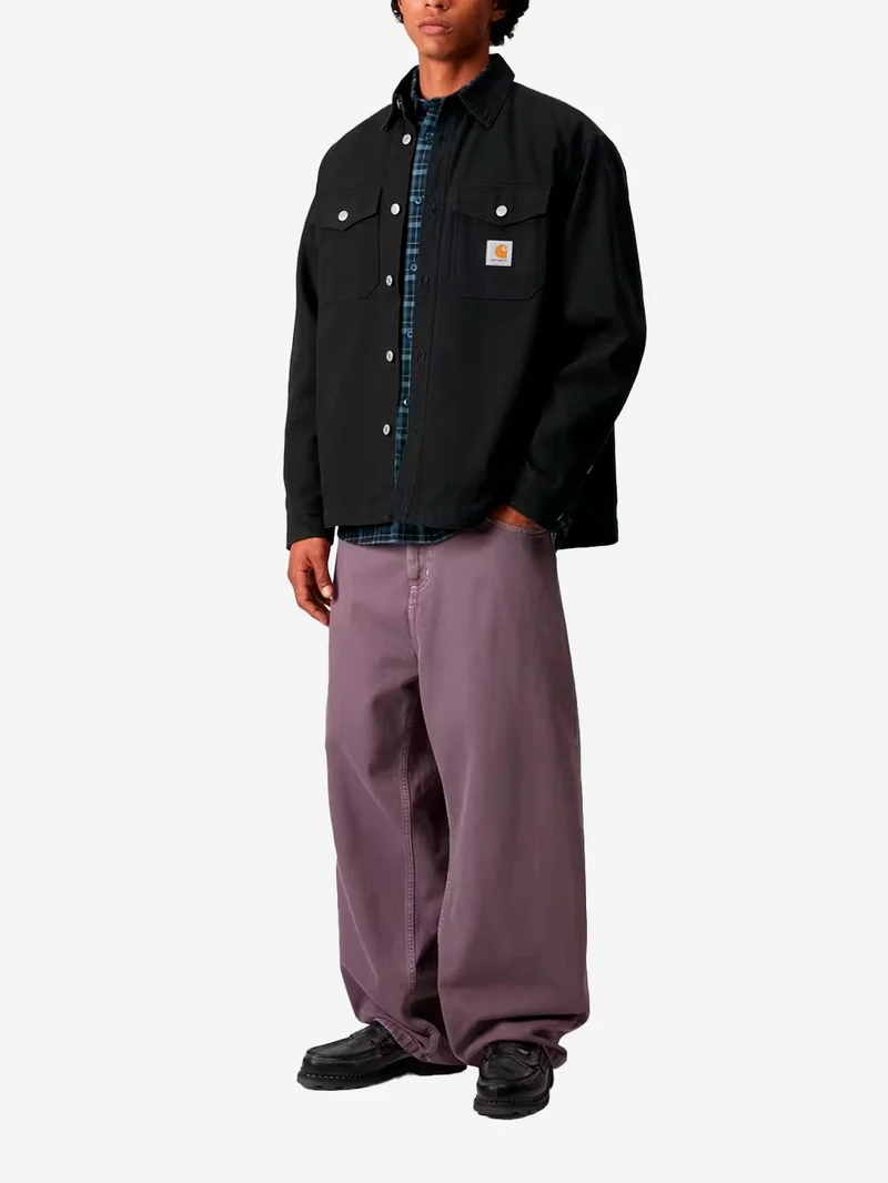 Overshirt nero foderato Selby