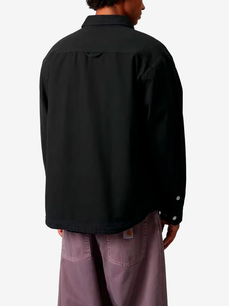 Overshirt nero foderato Selby