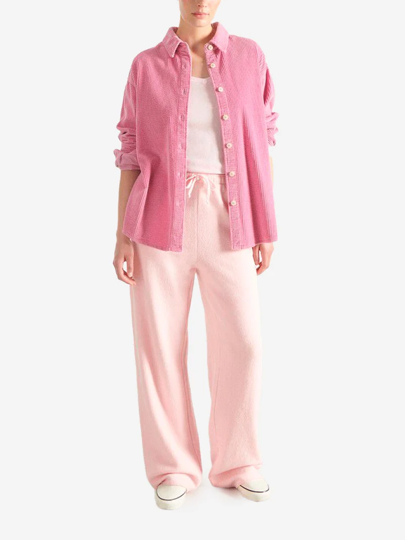 Camicia 'Padow' in velluto a coste rosa antico