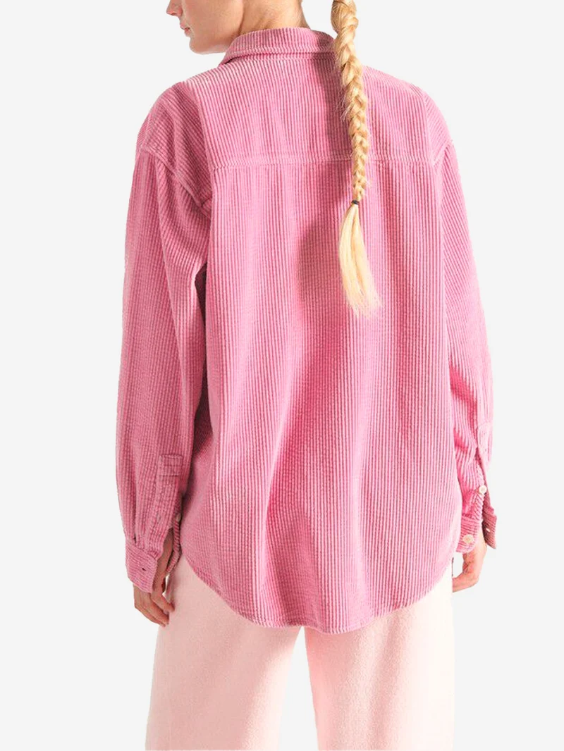 Camicia 'Padow' in velluto a coste rosa antico