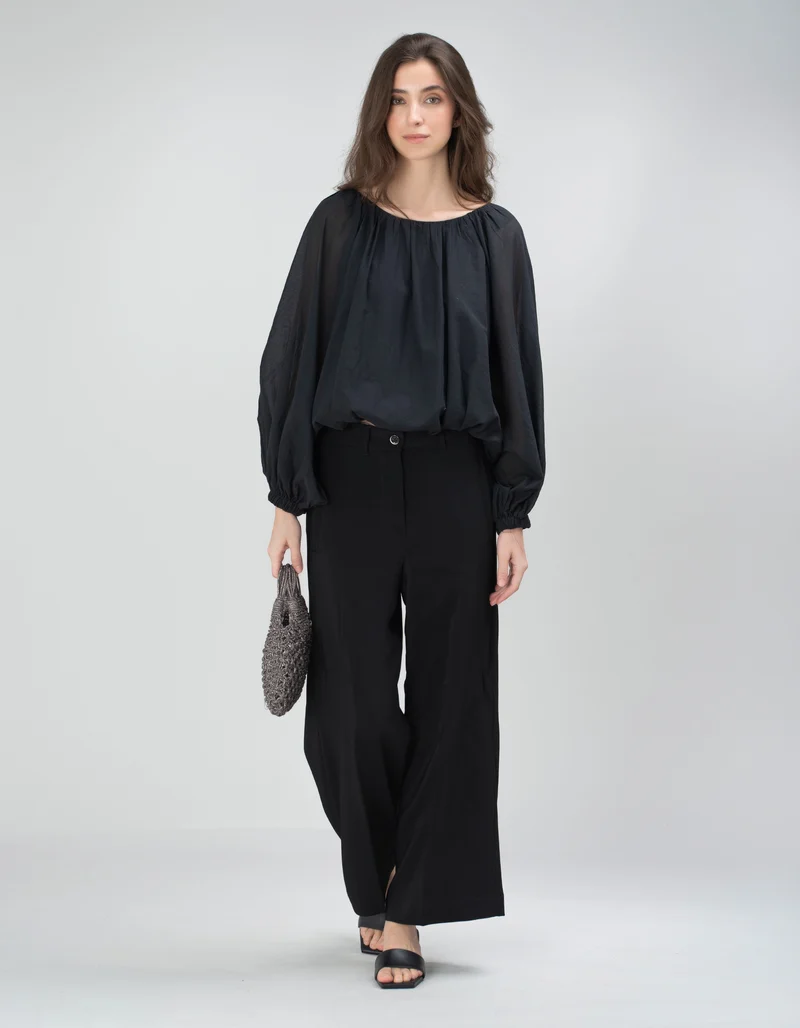 Wide-Leg Hose Astrid Crop Coulisse