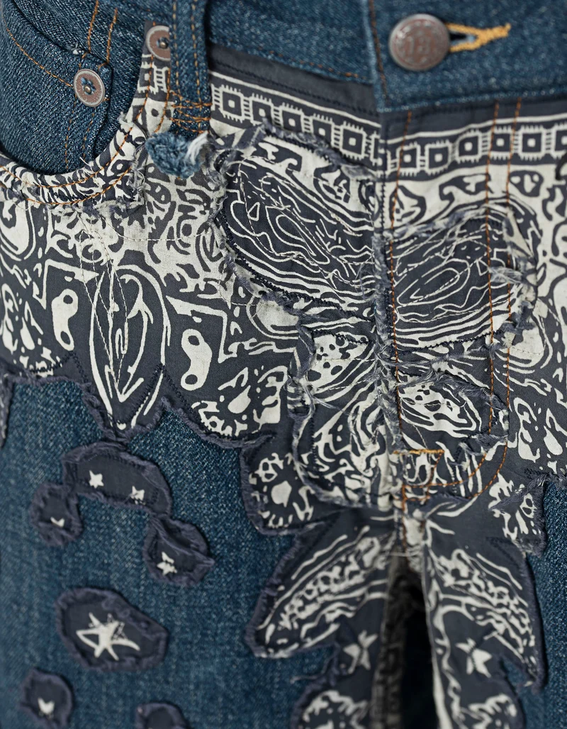 Gemusterte Wide-Leg Jeans D'Arcy Flare
