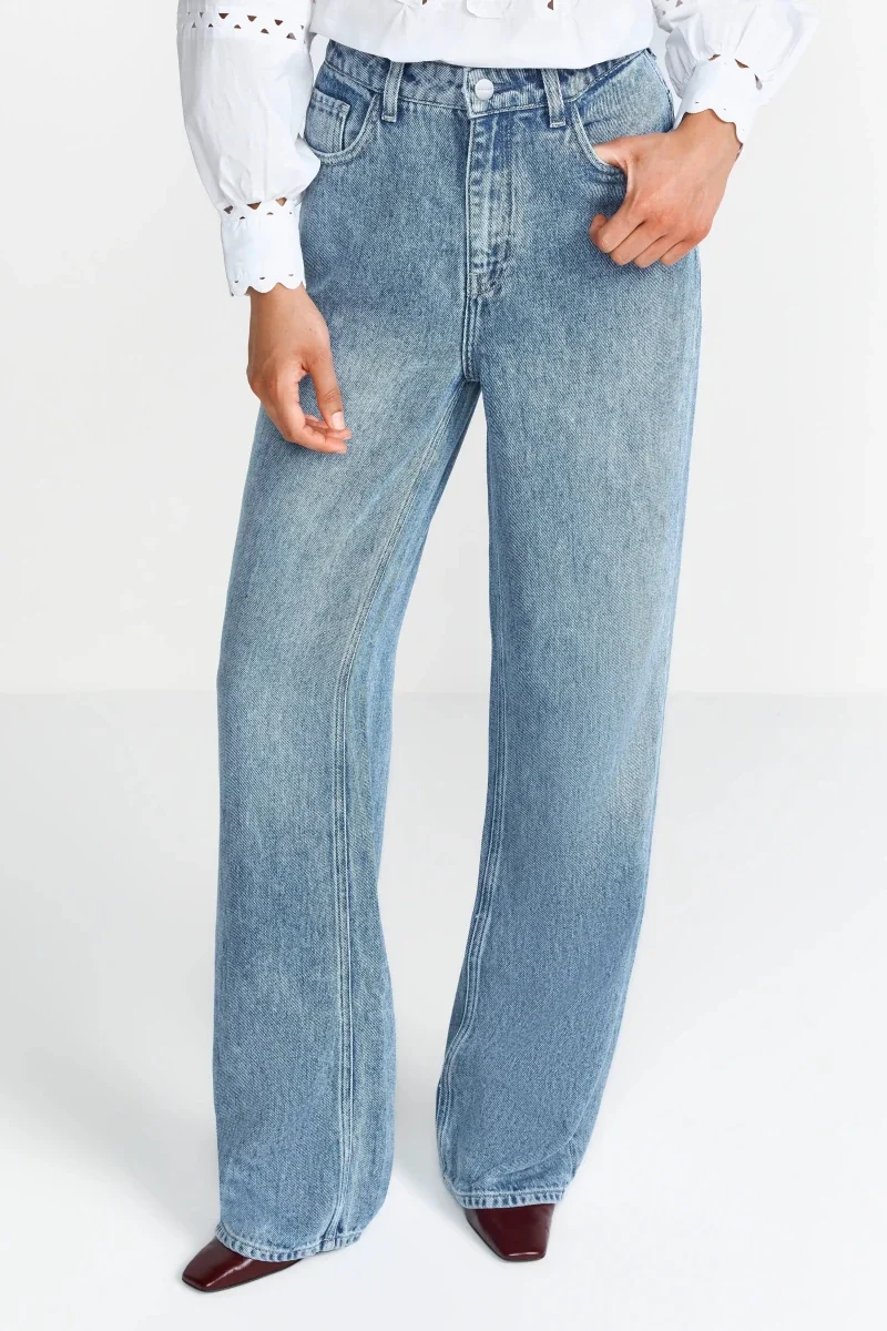 Rich & Royal Jeans mit weitem Bein Denim Blue