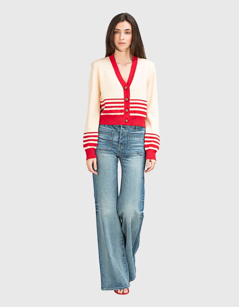 Flare-Leg Jeans Florence mit aufgesetzten Taschen