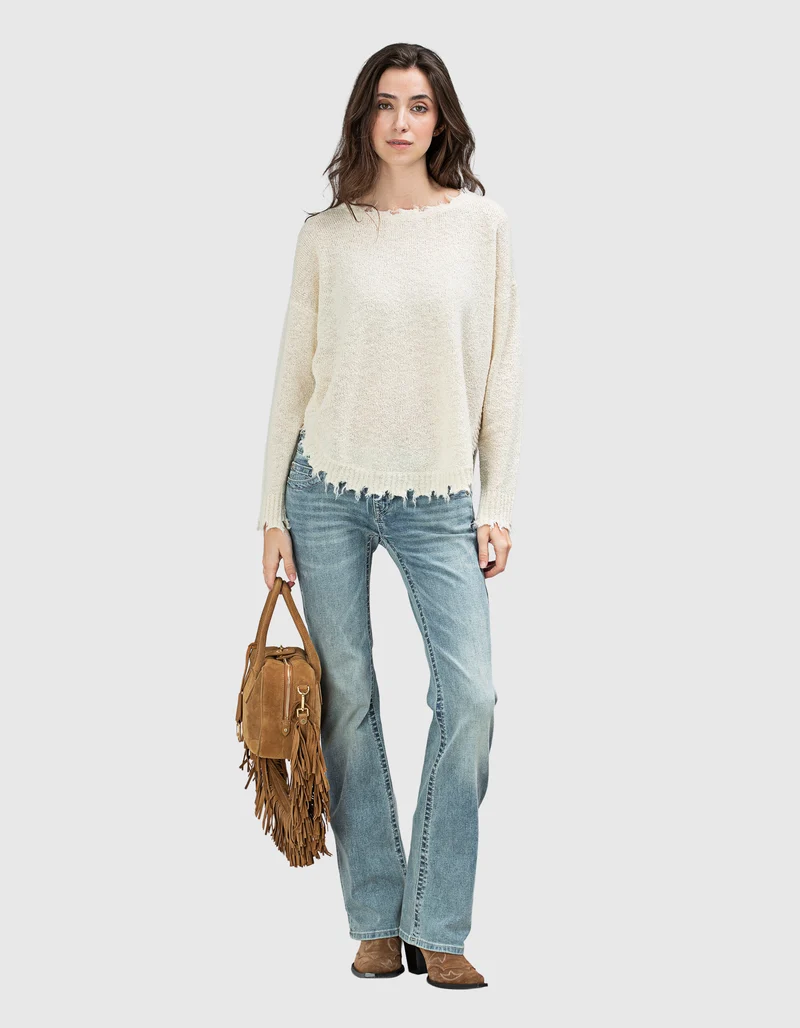 Kaschmir-Pullover Mela mit Destroyed-Detaiils