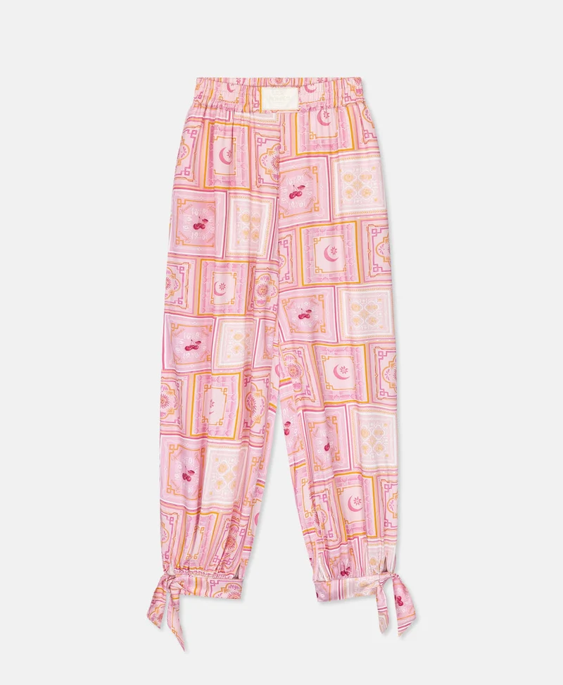 Wide-Leg Hose Bandana mit Binde-Details
