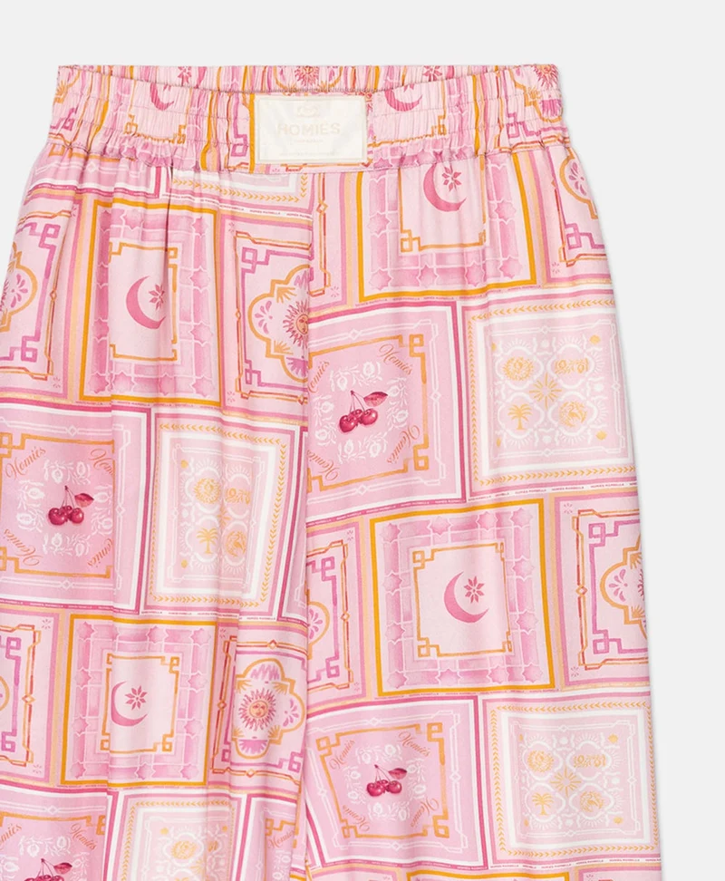 Wide-Leg Hose Bandana mit Binde-Details