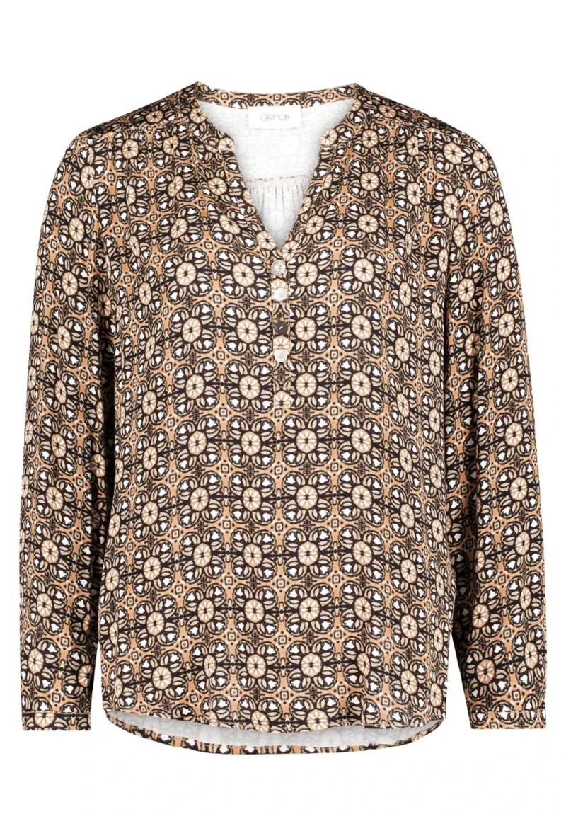 Cartoon Bluse in der Farbe Hellbraun