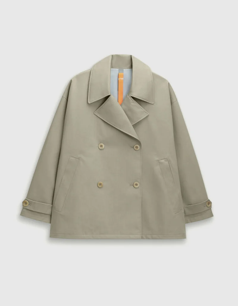 Doppelreihige Trench-Jacke Heather