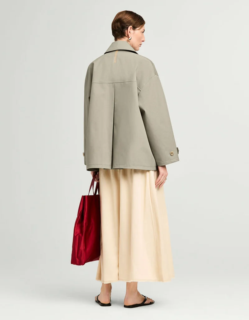 Doppelreihige Trench-Jacke Heather