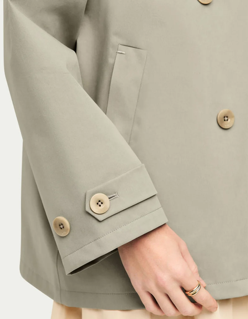 Doppelreihige Trench-Jacke Heather