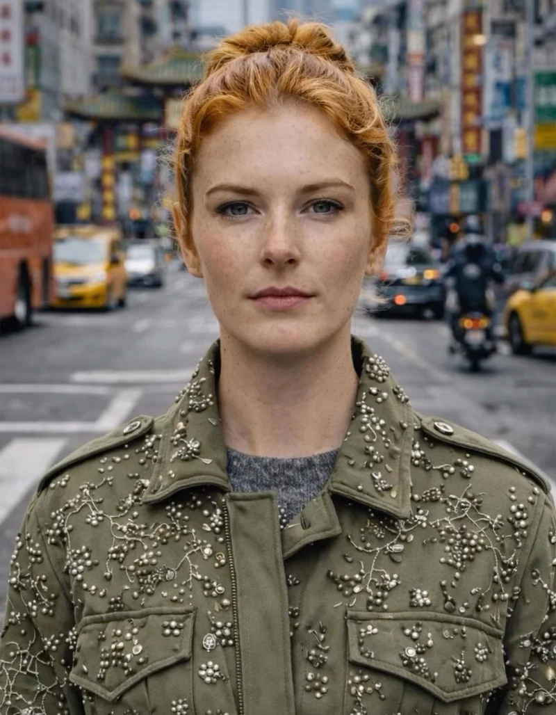 Canvas-Jacke Lucia mit Perlen-Verzierung