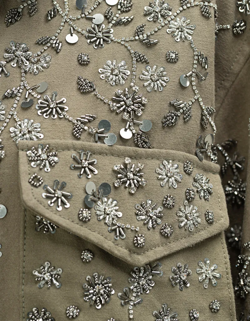 Canvas-Jacke Lucia mit Perlen-Verzierung