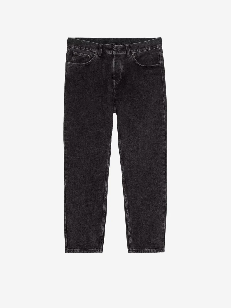 Pantaloni 'Newel' in denim nero stone washed
