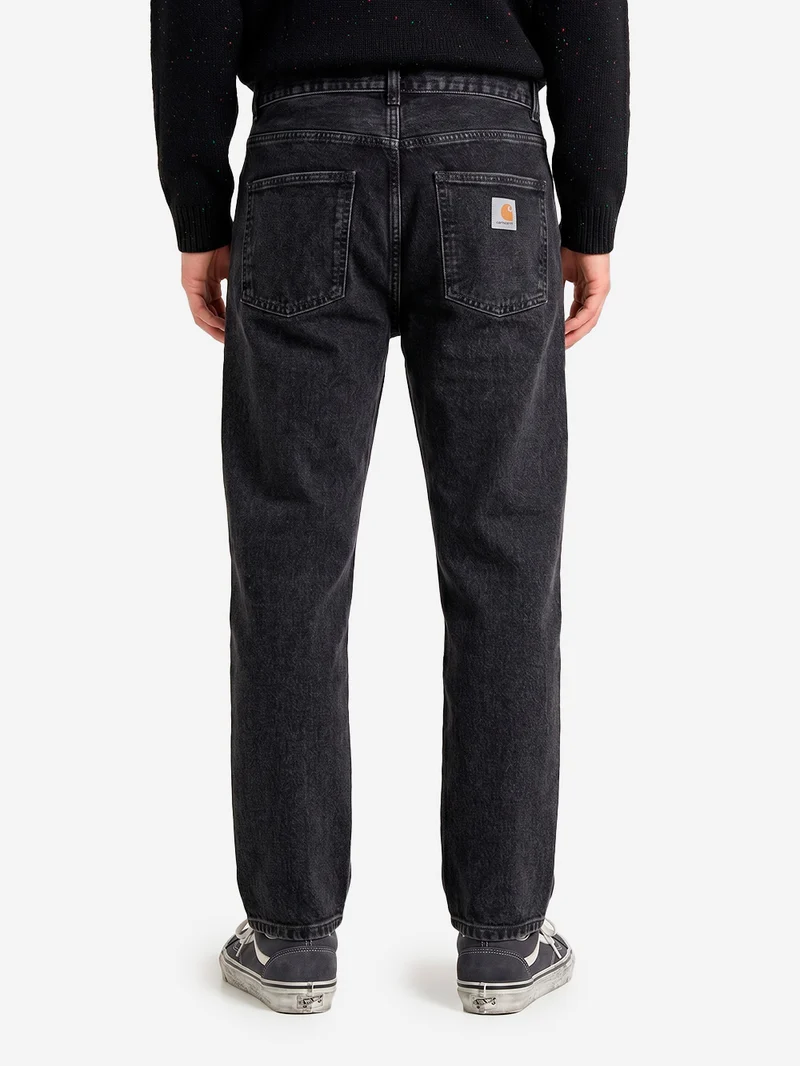 Pantaloni 'Newel' in denim nero stone washed