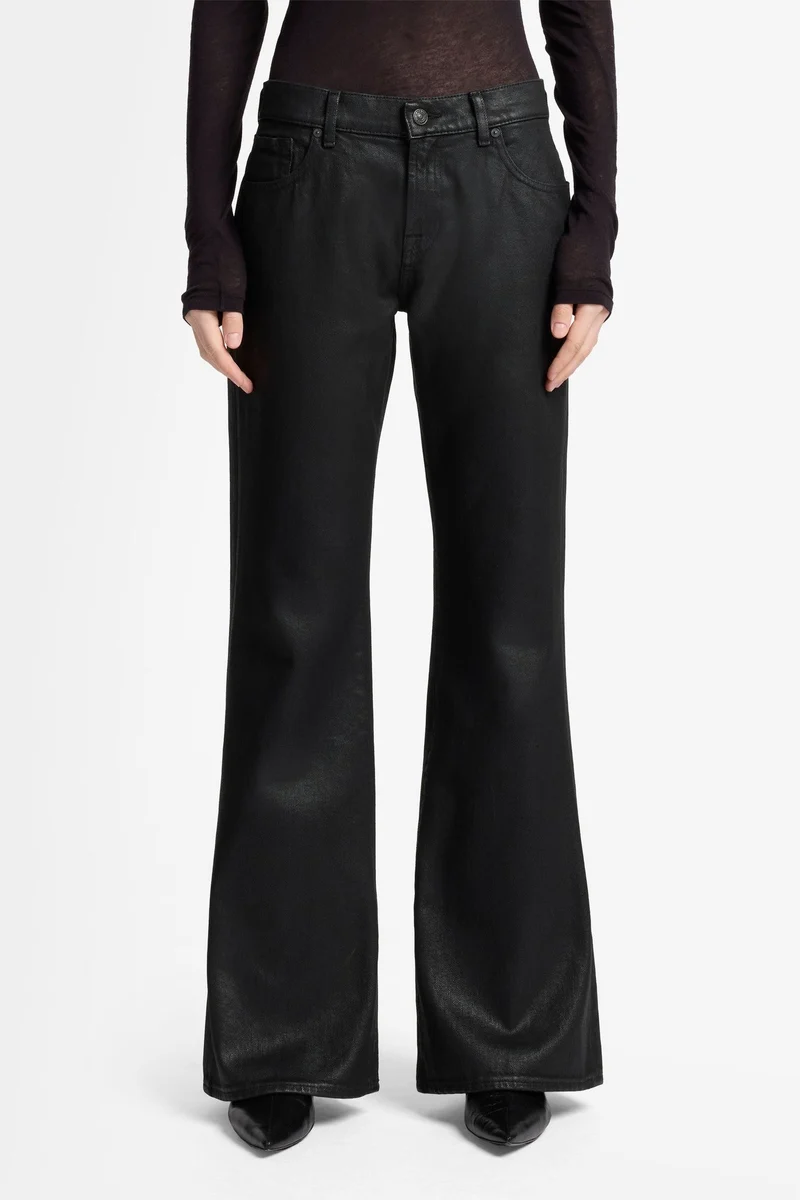 SPENCER FLARE in Coated Denim Blackcat