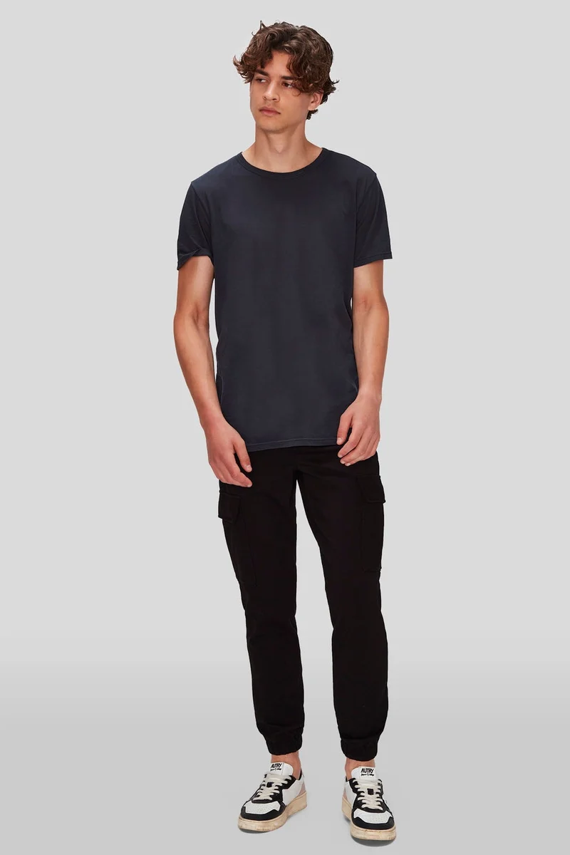 TRAVEL CARGO JOGGER in Double Knit Black