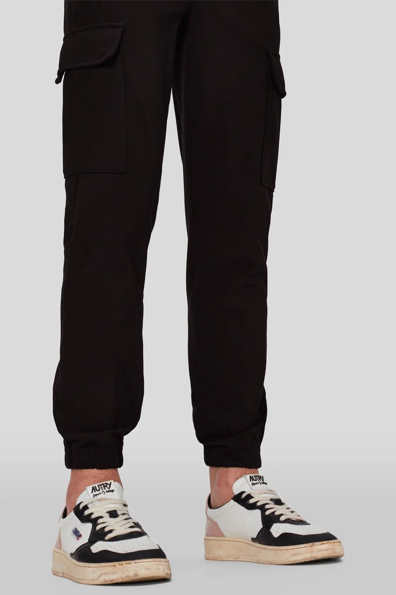 TRAVEL CARGO JOGGER in Double Knit Black