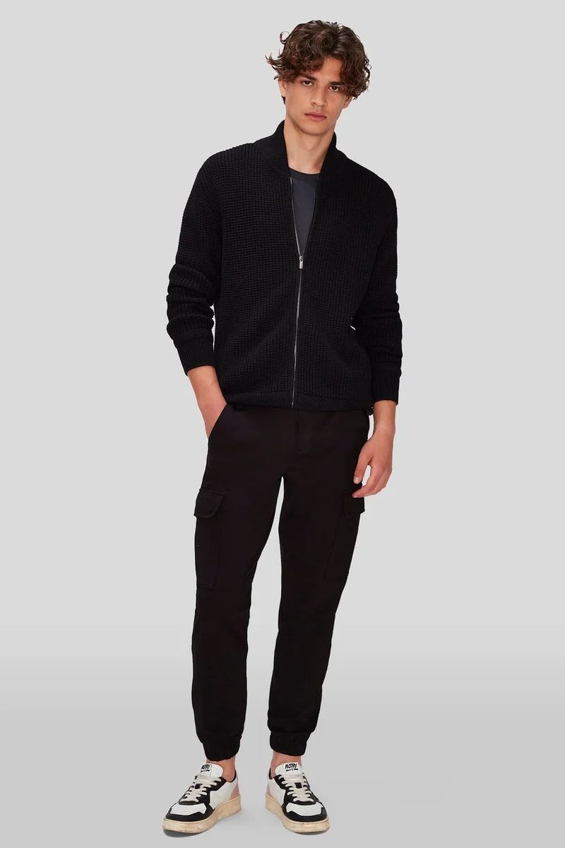 TRAVEL CARGO JOGGER in Double Knit Black