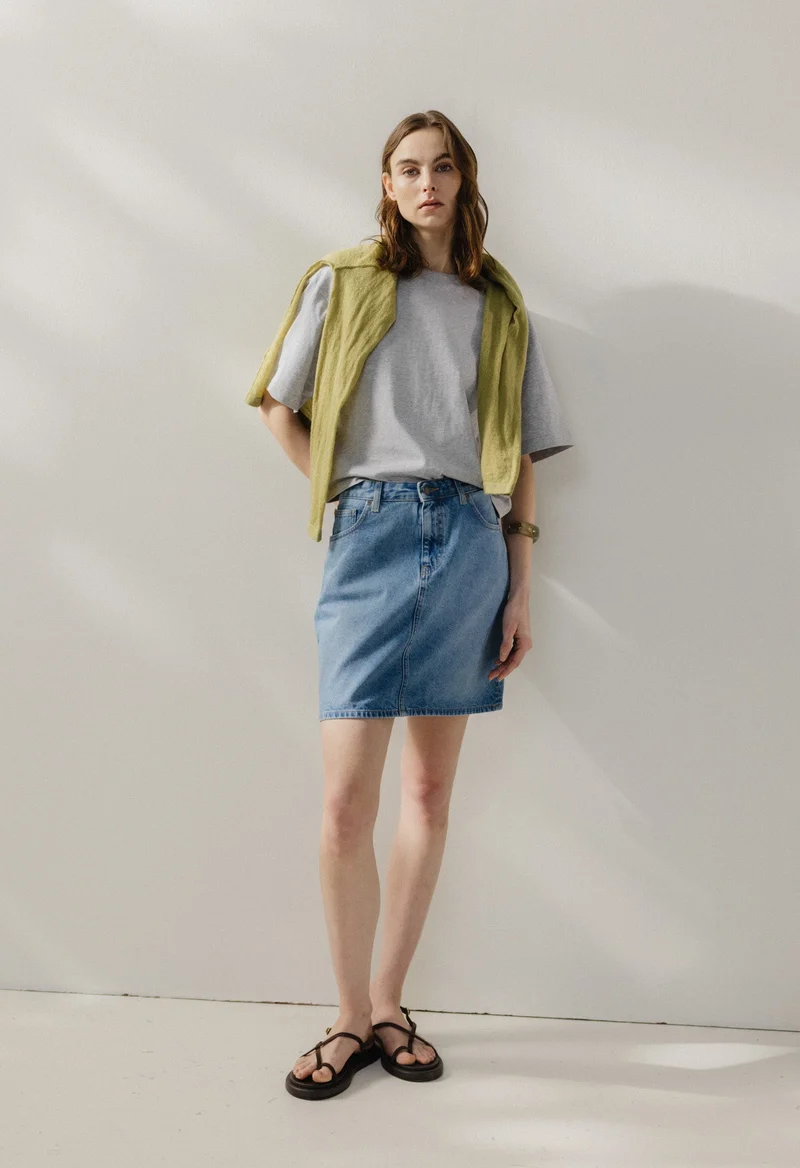 Audry Mini Skirt - Light Stone Vintage