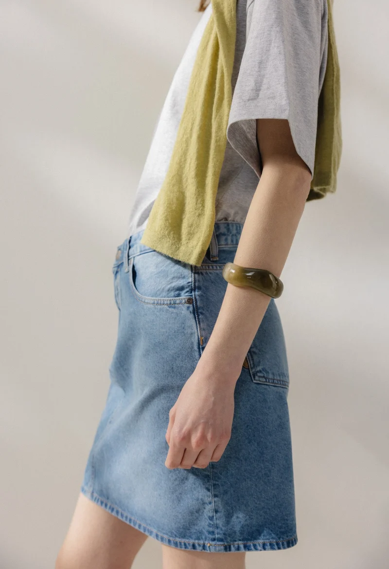 Audry Mini Skirt - Light Stone Vintage