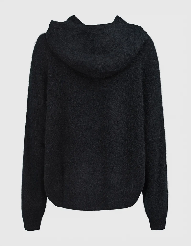 Oversize Strick-Hoodie mit Wording