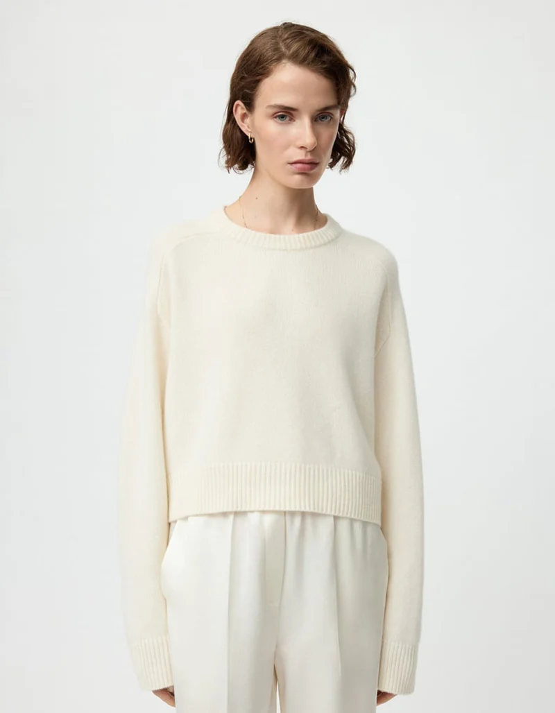 Kaschmir-Pullover mit Rundhalsausschnitt