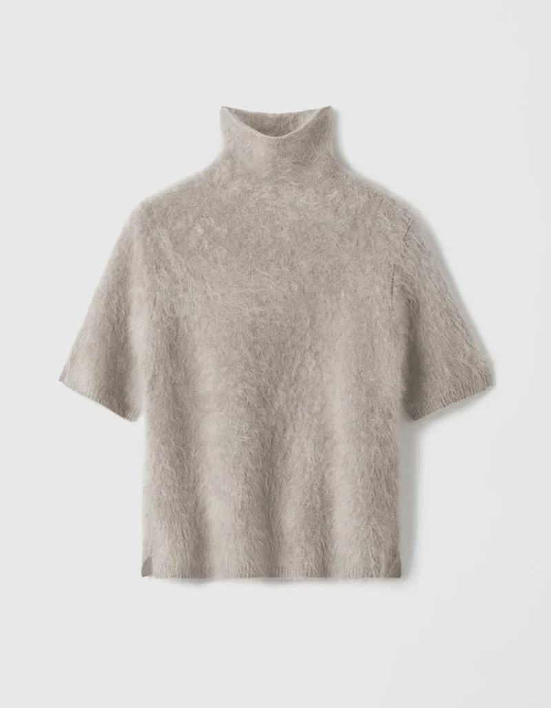 Fuzzy Kaschmir-Kurzarm-Pullover