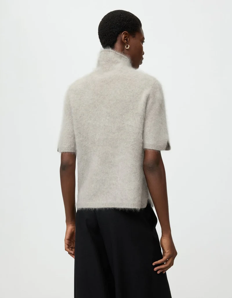 Fuzzy Kaschmir-Kurzarm-Pullover