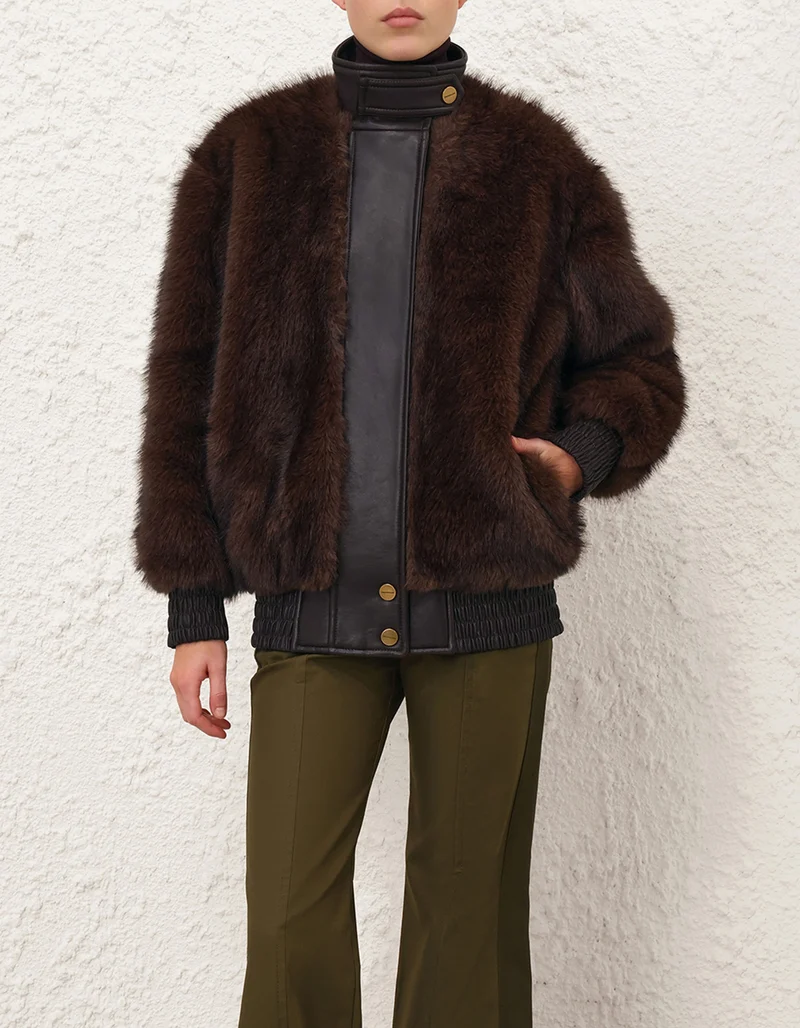 Oversize Faux-Fur Bomber-Jacke Valiant