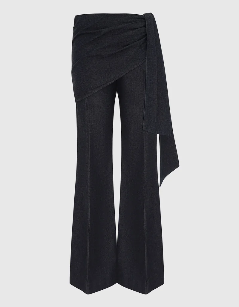 Flare-Leg Jeans Valiant mit asymmetrischer Drapierung