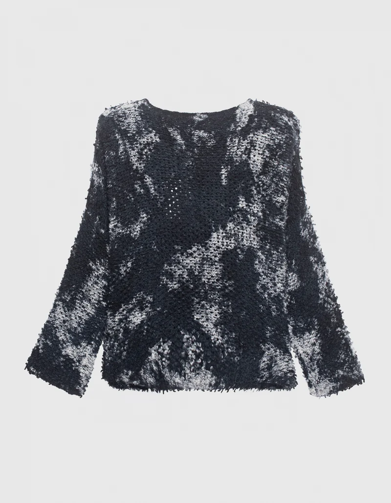 Bouclé Kaschmir-Seiden-Pullover
